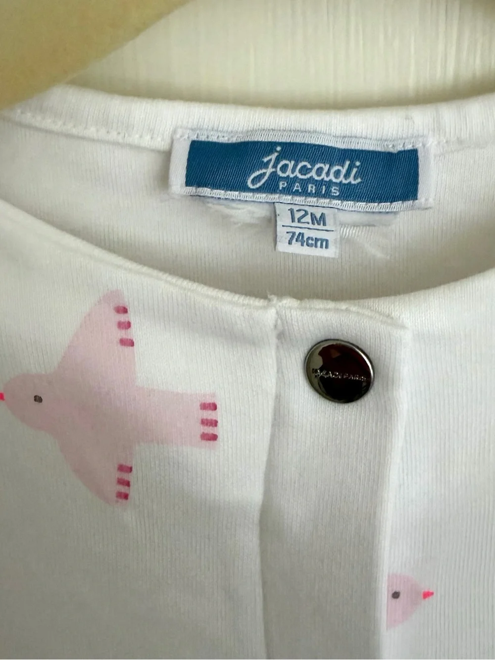 Jacadi Baby Girl Jumpsuit Pink Birds